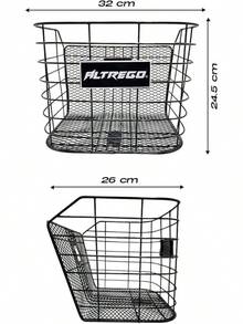 Piago Canasta Canastilla para Bicicleta Acero R24 Incluye Soportes - R24 Negro - Ver 7