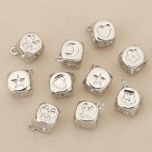 3个DIY铜锆石骰子数字吊坠，适用于任何手链或项链