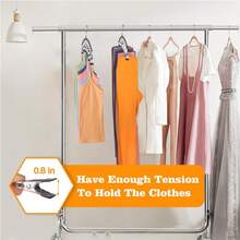 不锈钢裤架，带10个夹子，节省空间的衣柜收纳柜，配有10个夹子，可固定打底裤/牛仔裤/帽子，节省家居空间，整理卧室、浴室、衣柜、家庭宿舍、旅行衣柜收纳架 - 彩色 - 查看 9