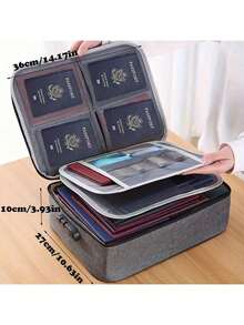 1 szt. Ognioodporny i wodoodporny organizer na dokumenty z zamkiem szyfrowym – 3-warstwowy przenośny schowek na dokumenty, laptopa, certyfikaty, podróże i do użytku domowego – lekki, czarny, artykuły biurowe, schowek na dokumenty, organizer osobisty, przenośny schowek na dokumenty, wodoodporny schowek