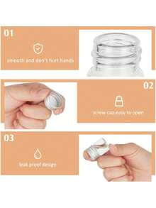 10 pièces - Flacons en verre mini de 10 ml avec couvercles en aluminium, petits bocaux, mini-contenants en verre, petites bouteilles en verre transparent avec bouchons à vis, petits contenants, idéaux pour le stockage d'artisanat DIY - Transparent - Voir 5