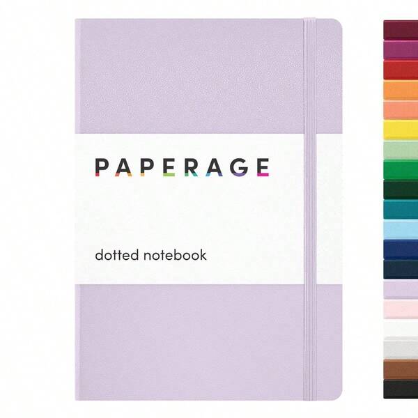 PAPERAGE Dotted Journal Notebook Lavender 160 Pages Medium 5.7 Inches X 8 Inches 100 GSM Thick Paper Hardcover