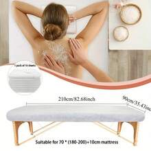 10 piezas Noverlife Sábanas desechables ajustadas para mesa de masaje de 90 x 210 cm, Cubiertas para cama de spa, Tela no tejida transpirable, Cubierta protectora desechable para mesa de masaje, Uso único para tratamientos de belleza, faciales y cuidado de la piel en salones - Blanco - Ver 2