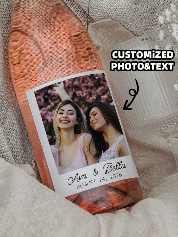1-12pcs Personalized Bottle Stickers, Customizable With Text. Ideal For Engagements, Creative Gifts For Couples, Anniversaries, Bridal Showers, Events, And Holiday Parties. Reusable, DIY Design, Adhesive, Exquisite, High-Quality, Modern, Colorful, Stylish, Customizable, And Personalized. Suitable For Champagne, Whiskey, Tequila, And Other Liquor Bottles.