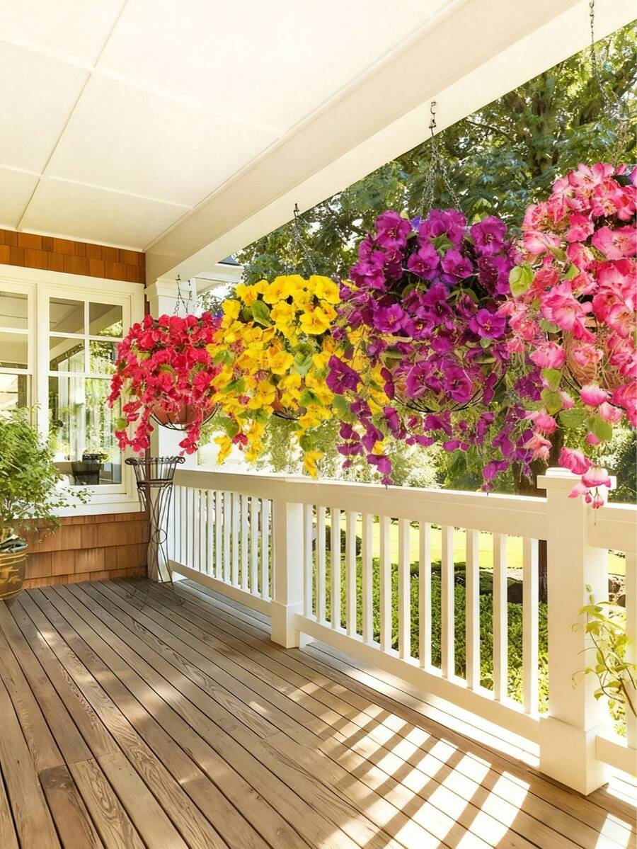 1pc/2pcs 25.2 Inch Faux Silk Hanging Amaryllis Flower, UV Resistant Artificial Flower, Suitable For Garden, Wedding, Front Door, Porch, Yard, Valentine's Day Gift