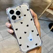 Cubiertas Protectoras para Teléfonos: Silicona Suave Transparente con Estampado de corazón | Compatible con Samsung (Series A, S, Note 10/20),  (16, 15, 14, 13, 12 Pro Plus, X, XS Max) y OPPO,  , Honor - transparente - Ver 1