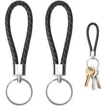 Llaveros de Cuero Trenzado para Coche, llavero cuero coche, Accesorio Elegante y Funcional, Compatible con Todos los Modelos Automóvil, Diseño Original y Duradero Mejora la Organización de Tus Llaves(default) - Multicolor - Ver 2