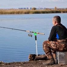 4Pcs 50cm Metal Fishing Rod Bracket Adjustable Simple Fishing Holder Fixed Ground Insert Rod Y Type Ultra-Short Portable Fishing Article - Green - View 8