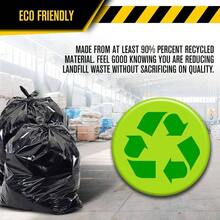 Contractor Bags 42 Gallon 20 PACK/ FLAP TIES 33 inchx 45 inch - 3 MIL Thick Large Black Heavy Duty Industrial Garbage Trashbags Professional Construction and Commercial use - 42 galones - Ver 5