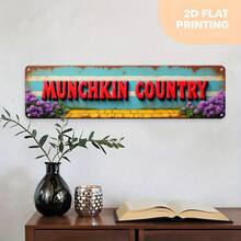2D Flat, Vintage Wizard Of Oz Inspired Munchkin Country Metal Wall Decor Sign - Large 15. 75x3.. 94 Inch Rustic Farmhouse Plaque With Bold Red Lettering, Yellow Brick Road & Dorothy's House Design - Easy Mounting Hardware Included For Home, Cafe, Office Decoration, Farmhouse Rustic Decor, Aluminum Wall Art, Metal Art Wall Decor, 2D Flat - 彩色 - 查看 7