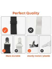 4pcs Sheet Holder Strap Sheet Holder Sheet Holder Buckle - Adjustable Elastic Sheet Holder For Wrinkled Sheets - Black - View 8