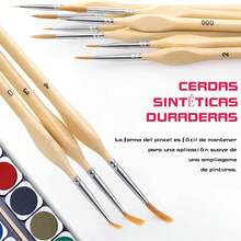 EstiloJuego De Pinceles De Detalle Micro De 10 Piezas, Pinceles Miniatura Para Detalles Finos Y Pintura ArtíStica, Brochas De Primera Calidad, Acuarela, Pintura Al Oleo, Cara, UñAs, Modelado, Detalles Y MáSVersióN Mejorada - 1 - Ver 4