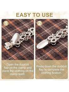 2pcs Vintage Metal Cardigan Clip, Dress Clip, Shawl Clip, Waist Cincher - For Sweaters, Dresses, Coats, Shirts - Multicolor 2 - 查看 6