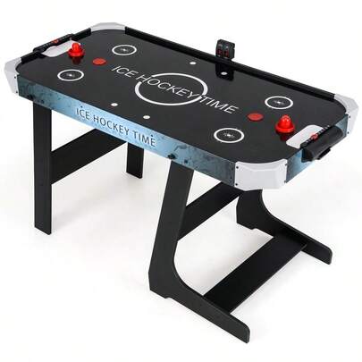 Foldable Air Hockey Table For Kids And Adults, 144 CM Full Size Folding Arcade Game Table With 2 Pucks, 2 Pushers,...