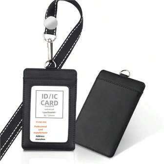 Tarjetero de cuero para tarjetas de identificación, cordón para tarjeta de empleado/titular de tarjeta para mujeres, mini billetera, billetera pequeña, llavero con tarjetero, billetera de tarjetas para hombres, bolsos, bolso bandolera para mujer, ideas de regalo para hombres y mujeres