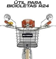 Piago Canasta Canastilla para Bicicleta Acero R24 Incluye Soportes - R24 Negro - Ver 4