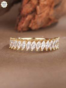 1pc S925 Sterling Silver 18K Gold Plated Moissanite Diamond Elegant Luxury Business Men's Signet Ring, Suitable For Birthday Party, Proposal, Wedding, Anniversary, Valentine's Day, Christmas, Holiday And Other Surprise Jewelry Gift Occasions