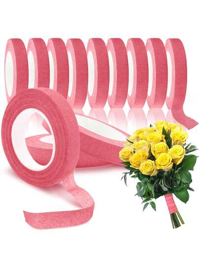 4pcs Dark Green Floral Tapes, DIY Green Plant Handmade Floral Packaging Decorative Tapes For Bouquet Stem Wrapping And Floral Craft Wedding Bouquet