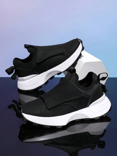 男女通用魔术贴透气休闲时尚运动鞋，厚底运动鞋，非常适合搭配牛仔裤运动装