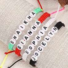 1pc Solid Color Bracelet, Customizable With Letter/Name, Minimalist And Elegant, Suitable As Christmas/Birthday Gift For Mother, Family, Friends