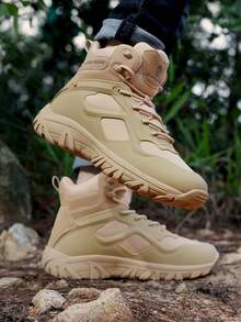 男士军用战术靴，轻便徒步作战靴，耐用透气户外工作摩托车鞋