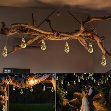 Solar Outdoor String Lights, 20Ft Vintage Rope Hemp Solar Patio Lights, Waterproof Warm White Solar Powered String Lights With 8 Modes 16 Shatterproof Bulbs For Garden Fence Stairs Balcony Café Bistro - Warm White - View 8