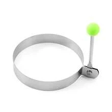 5pcs Metal Egg Mold Set With Heart, Star, Circle, Plum Blossom & Mouse Shapes, Silver - Foldable PP Handle, Rapid Heat Transfer For Cute Kids Breakfast - Silver - View 15