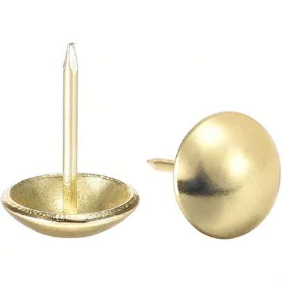Uxcell Upholstery Nails Tacks 14mm Dia 20mm Height Round Thumb Push Pins Gold Tone For Furniture Sofa Headboards 25 Pcs