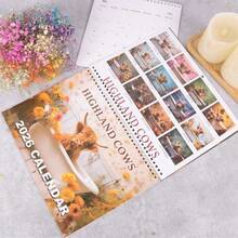 Lịch Bò Cao Nguyên 2026 – Nghệ thuật treo tường trang trại mộc mạc & Lịch tháng, Lịch treo tường 12 tháng, Lịch Bò Cao Nguyên Scotland 2026 dành cho người yêu động vật - Nhiều màu - Xem 2