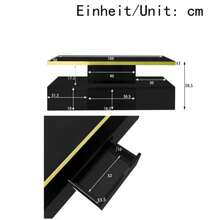 Coffee Table, Table With Drawers, Glossy Lacquered Finish, Side Table With Two Shelves. With LED Light. - Black - View 12