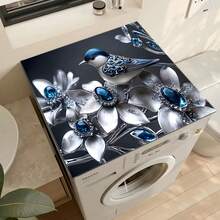 Luckybutterfly 1 قطعة غطاء وحصيرة امتصاصية غير انزلاقية لغسالة الملابس بتصميم السماء الزرقاء والشمس - حصيرة واقية لأسطح المطبخ/غرفة الغسيل، سجادة ديكور منزلي حديث، إكسسوار عطلة، مصنوعة من الديتوميت، حصيرة تخزين منزلية - متعدد الألوان - مشاهدة 9