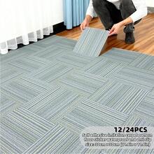 12/24 Stücke Luxus Vinyl Bodenfliesen, dick & langanhaltend, Anti-Teppich Textur selbstklebende PVC Vinyl Bodenaufkleber, wasserdicht & abriebfest, einfach anzubringen, geeignet für Küche, Bad, Wohnzimmer, Schlafzimmer, Flur, Arbeitsplatte, Möbel & Wanddekoration, hochwertig, elegante dekorative Oberfläche, schnelle DIY Innenraum Boden- & Wandrenovierung