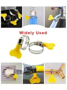 Stainless Steel Jacket, Available In Sizes Of 10-16mm, 13-19mm, 19-29mm, 25-38mm. Fixture With Finger Screw Yellow Plastic Handle, T-Bolt, Contact Gear Design, Safety Fixture For Pipes And Cars, Metal, Troubleshooting Ring, Industrial And Scientific Hydraulic, Bottom And Water Channel