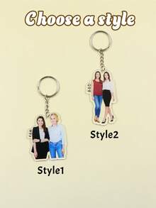 1 pièce/3 pièces Porte-clés acrylique personnalisé, porte-clés photo personnalisé, pendentif de sac à dos pour femme, porte-clés pour animaux de compagnie personnalisés, étiquettes de clés, porte-clés acrylique pour couples, amis, animaux de compagnie, porte-clés photo personnalisé, effet double face, breloques - Modèle A - Voir 11