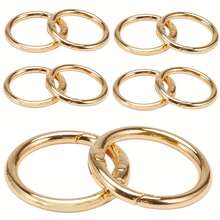 10 piezas de 33mm Anillos en O de resorte de gatillo Ganchos de metal redondos Mosquetones Adecuados para manualidades DIY, llaveros, billeteras y bolsos - Multicolor - Ver 11