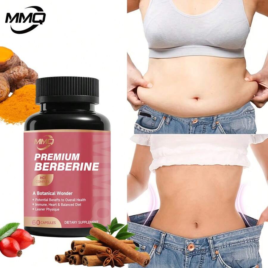 MMQ Complejo avanzado de berberina: salud digestiva, circulatoria y de la insulina | Energía y figura saludable | Mezcla botánica con canela y pimienta negra | Alta concentración, 60 cápsulas - Otros - Ver 1