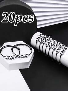 20pcs Sports Party Favors Charm Bracelets, Soccer Basketball Football Baseball Volleyball Bead Ball Bracelets Adjustable Inspirational Wristbands, Sport Theme Birthday Party Favor Gifts, Suitable For Men & Women, Birthday/Graduation/Party/Holiday, Football Team Gift, Christmas, Thanksgiving, Harvest Festival, Fall Decor, Gifts - Black and White - View 14