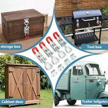 1pc Heavy Duty 304 Stainless Steel Adjustable Clamp With Red Handle - Quick Release Bolt-Style Horizontal Clamp For Secure Fastening