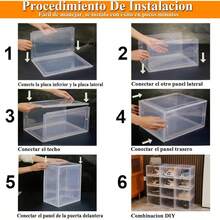 Organizadores de Zapatos 34 x 26.5 x 19cm, Paquete de 1 Caja de Zapatos de Acrílico Apilable Transparente con Puerta de Succión |   Incluido 1 Bolsas Organizadora para Zapatos - Transparente-1 PCS - Ver 1