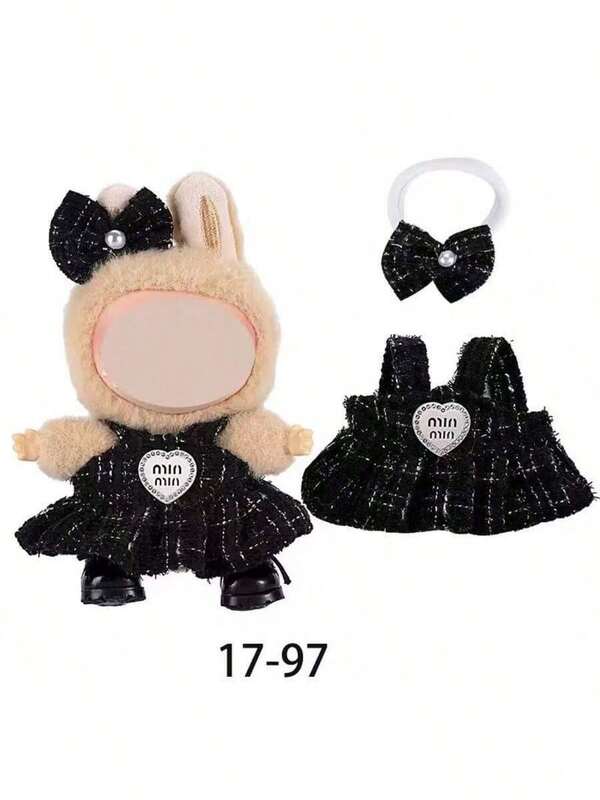 Accesorios de ropa de muñeca de tela de 17 cm - Conjunto de peto a rayas