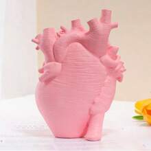 1PC Anatomical Heart Vase, Creepy Pink Resin Flower Pot, Halloween Home Desk Decor With Floral Holder, Unique Gift For Anatomy Enthusiasts - 粉色 - 查看 2