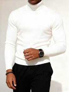 Autumn/Winter New High Neck Pullover Sweater, Casual Knit Top For Daily Wear