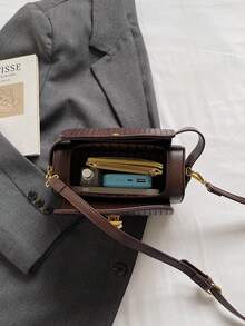 Women's Fashion Shoulder Bag, Casual Versatile Small Square Handbag, Suitable For Outings, Travel, Shopping - Coffee - View 8