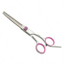 2pcs Professional Hair Cutting Scissors Set, Stainless Steel Home Hairdressing Scissors, Pink, Hairstyling Tools, Salon Beauty Travel Essentials - Pink - View 5