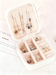 Caja de almacenamiento de joyas, caja de almacenamiento de joyas multifuncional para viajes, caja de almacenamiento de joyas pequeña para anillos, collares y aretes, esencial para vacaciones, fiestas y cruceros, regalo para damas de honor, regalo personalizado para mujeres, esposas, madres, caja de accesorios de joyería, mini caja de joyas para viajes y uso diario Bolsa de maquillaje Bolsa de maquillaje Bolsa de cosméticos Bolsa de aseo Artículos esenciales para viajes Artículos esenciales para cruceros Artículos esenciales para vacaciones para hombres y mujeres - Multicolor - Ver 2