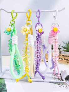 1pc Customized INS Style Minimalist Short Rope Woven Acrylic Plated Colorful English Letter Bead Heart Keychain, Cute Little Sun Acrylic Pendant, Gift For Friends, Family, Birthday Gifts, Customized Keychain, Customized Name, Customized Birthday Gift, Customized Phone Lanyard, Customized Bag Charm,Durable,Colorful,Cute,Adorable,Funny,Kawaii,Y2K,Stylish,Unisex,Casual,Custom,Personalized,Unique,Customized,Ideal Gifts For Him,Ideal Gifts For Her,Her,Boyfriend,Girlfriend,Family,Friends,Delicate Romance,Winter Grace