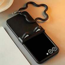 Süße 3D Katzenohren Stern Armband schwarze Handyhülle kompatibel mit Samsung Galaxy Z Flip 6 5 Z Flip4 3 5G Z stoßfeste Hülle Scharnier Schutzhülle - Schwarz - Übersicht 7