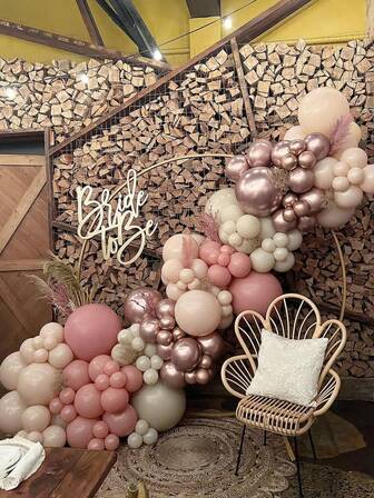 133pcs Cream Beige Pink Balloon Garland Arch Kit Wedding Bridal Shower Decorations Baby Girl Birthday Christening Party Decor Supplies