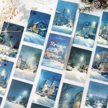 30pcs/Pack "The Cornered Story" Series Vintage Cartoon Landscape Stickers, Scrapbooking Supplies, Notebook Accessories, Frame Decor, Laptop/Phone Case, Mug, Old Magazine, Pencil Case, Desktop Decor Stickers, Back To School Stationery - Multicolor - View 2