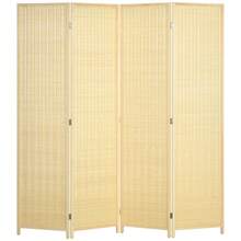 HOMCOM Paravent 4 Pieces 180 X 180 Cm Room Divider Partition Wall Made Of Bamboo, Foldable Privacy Screen Room Divider For Living Room Natural On Site - 1 - View 9